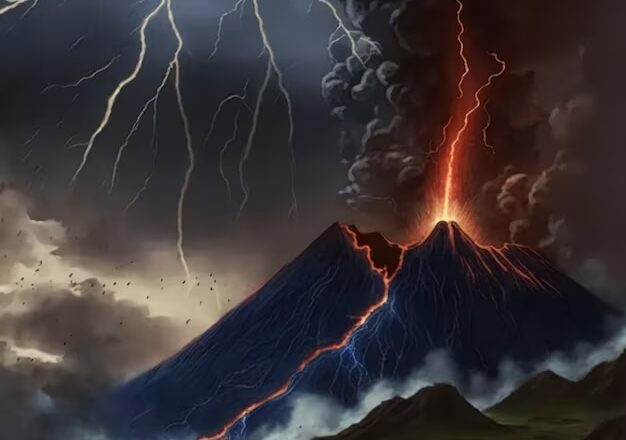 Cosa succede se un fulmine colpisce un vulcano